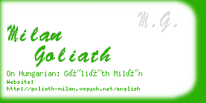 milan goliath business card